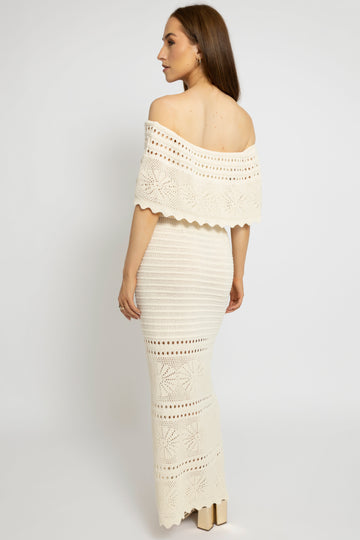 Crochet Off-Shoulder Maxi Dress